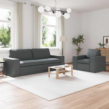 vidaXL bank / zetel 2 pcs Donkergrijs 182 x 80 x 82 cm Stof, Verzenden, Nieuw