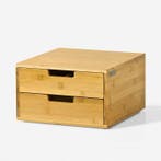 2dekans | SoBuy Capsulehouder met 2 Lades - Bamboe - 30 x 18, Ophalen of Verzenden