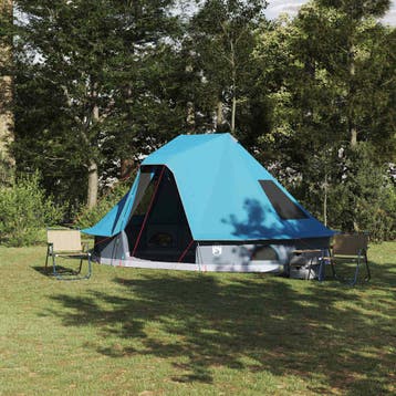 vidaXL Tipi Tent 6-persoons Blauw taft, Verzenden, Nieuw