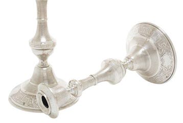 Kaarshouder - Kaarsenhouder (2) - .800 zilver - 27,5 cm