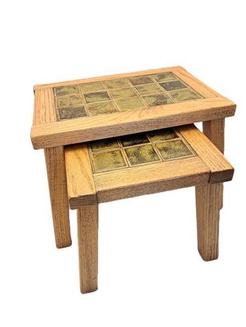 Table dappoint - Chêne - Deux tables avec des carreaux