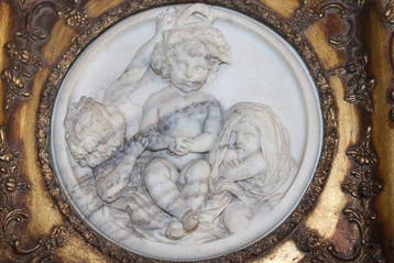 Spelende kinderen - Enrico Braga - Plaquette - Marmer