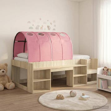 vidaXL Bedframe met Tunnel 3 st Sonoma eiken en roze Bewerkt, Verzenden