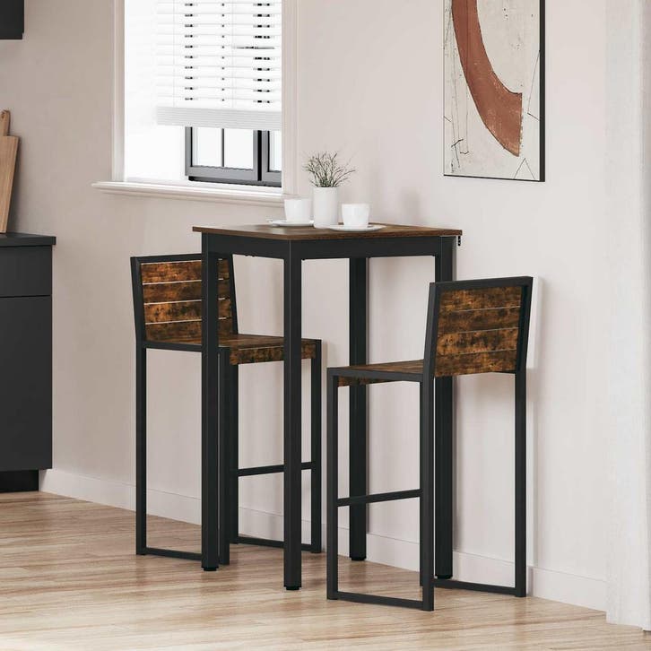 vidaXL Staande Bartafel Bewerkt hout Vierkant, Huis en Inrichting, Tafels | Eettafels, Nieuw, Verzenden