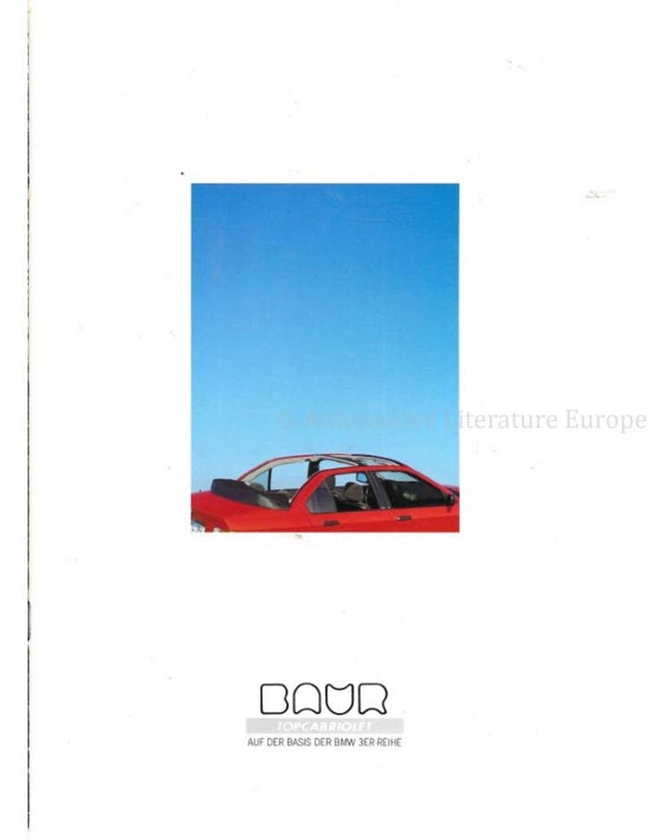 1993 BMW 3 SERIE BAUR TOPCABRIOLET BROCHURE DUITS, Livres, Autos | Brochures & Magazines