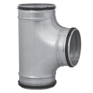 T-stuk 90º met afdichtingsrubber Ø 125mm - Ø 125mm - Ø 125mm, Verzenden, Nieuw