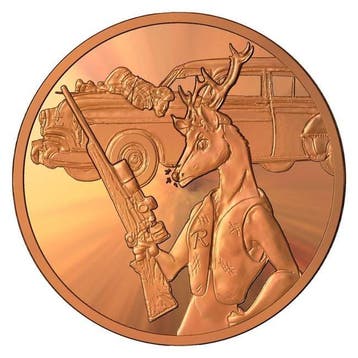 Verenigde Staten. 25 x 1 oz Deer Hunter 999 Copper Round