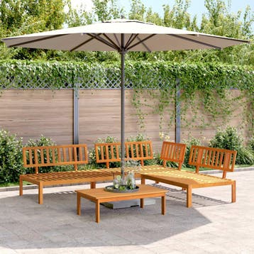 vidaXL 4-delige Loungeset pallet massief acaciahout, Verzenden