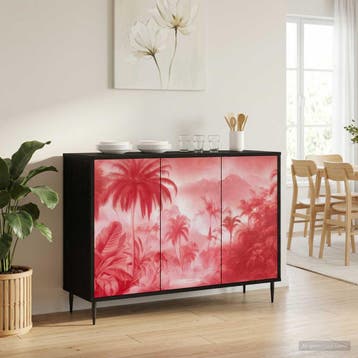 vidaXL Dressoir AACHEN Zwart eiken 102 x 33 x 76 cm Bewerkt, Maison & Meubles, Verzenden