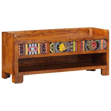 vidaXL Schoenenbank Honing bruin 100 x 35 x 45 cm Massief, Huis en Inrichting, Verzenden, Nieuw