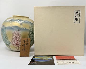 Vaas - Porselein - Japan - Kraanmotief vaas met Lan (Zonder