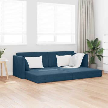 vidaXL Vloerslaapbank / zetel Blauw 213 x 70 x 77 cm Fluweel, Verzenden, Nieuw
