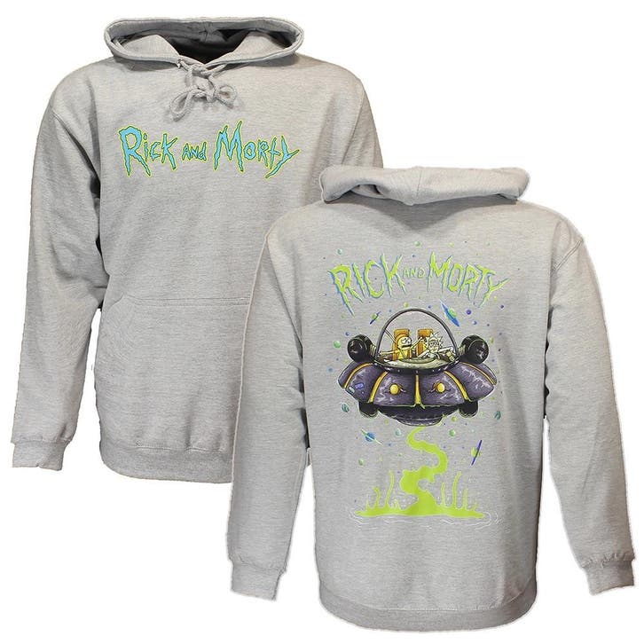 Rick and Morty Sweater Spacecruiser Pullover Hoodie Grijs -, Kleding | Heren, Truien en Vesten
