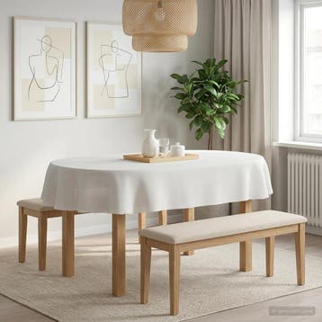 vidaXL Tafelkleed 5 st Ovaal Wit 130 x 220 cm, Verzenden, Nieuw