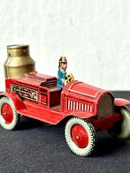No reserve-Vintage blikken brandweerauto met, Antiek en Kunst, Antiek | Speelgoed