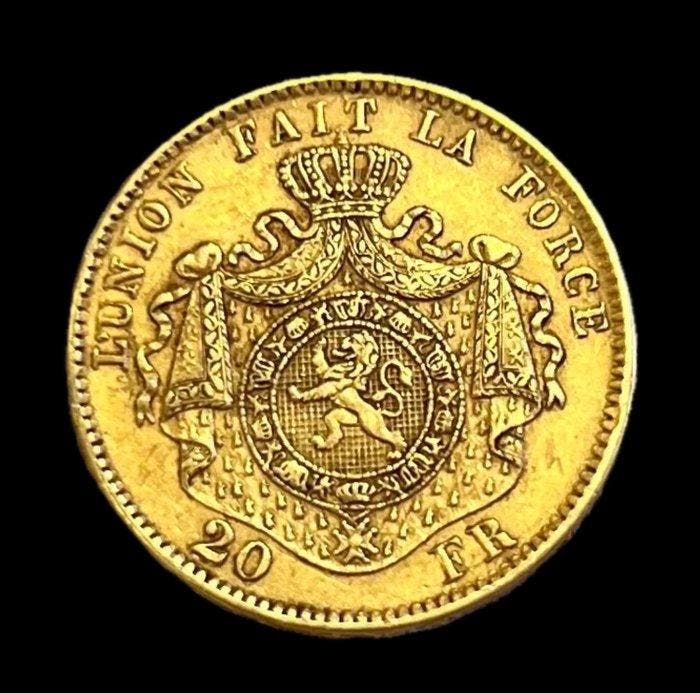 België. Leopold II. 20 Francs 1870 (Zonder minimumprijs), Timbres & Monnaies, Monnaies | Pays-Bas