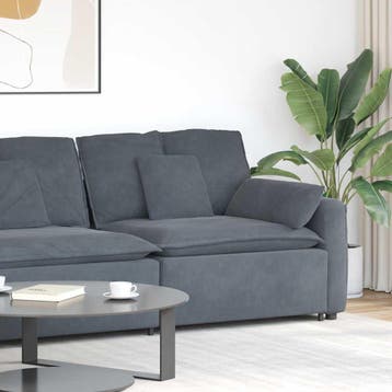 vidaXL Modulaire bank Armleuning eindmodule met kussens 100, Verzenden
