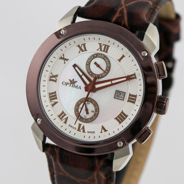 Optima - Swiss Dual Time - OSC241-SCL-7 - Sans prix de, Handtassen en Accessoires, Horloges | Heren