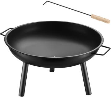 Vuurkorf Diablo van hittebestendig staal met pook - zwart, Verzenden, Nieuw