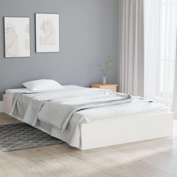 vidaXL Bedframe massief hout wit 90x200 cm, Verzenden