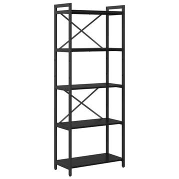 vidaXL Boekenplank Zwart Eiken 60 x 30 x 155 cm Bewerkt hout, Verzenden, Nieuw