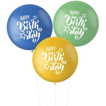 Ballonnen Happy Birthday 80cm 3st, Verzenden, Nieuw