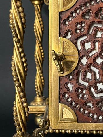 Reliekhouder - Verguld messing - 1850-1900 - Reliekschrijn, Antiek en Kunst