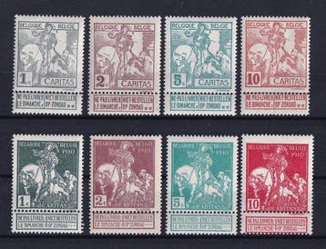 Belgique 1910/1911 - Les trois séries complètes Caritas