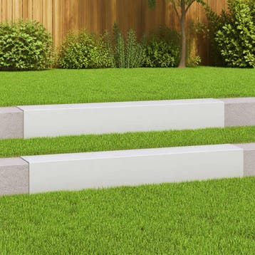 vidaXL Afdekprofiel voor tuinranden 2 st 100 x 15 x 15 cm, Verzenden