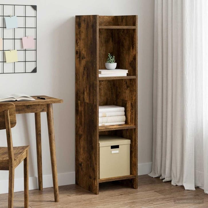 vidaXL Boekenkast Gerookt eiken 30 x 30 x 111 cm Bewerkt, Huis en Inrichting, Kasten | Boekenkasten, Nieuw, Verzenden