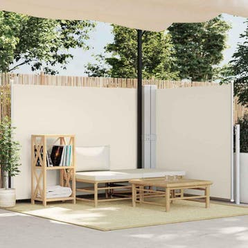 vidaXL Windscherm uittrekbaar 140x600 cm crème, Verzenden, Nieuw