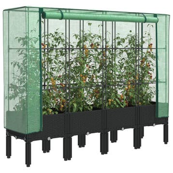 vidaXL Plantenbak verhoogd met kashoes 160x40x140 cm, Verzenden, Nieuw