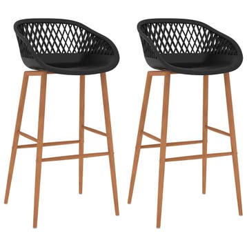 vidaXL Barstoelen 2 st zwart, Verzenden, Nieuw