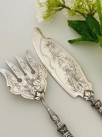 Art Nouveau (1895-1910) - Frankrijk - Visbestekset - .950