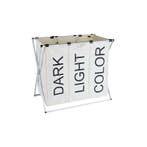 Wasmand - 3 vakken - beige met tekst - 90 liter  - 60 cm, Verzenden, Nieuw