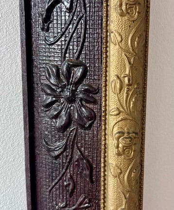 Lijst - Walnoot - Art Nouveau-gegraveerd hout