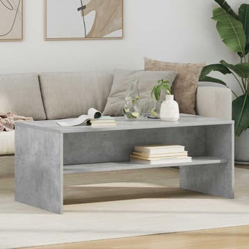 vidaXL Salontafel Beton Grijs 100 x 50 x 40 cm Bewerkt hout, Huis en Inrichting, Verzenden, Nieuw