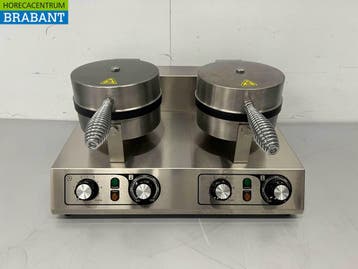 Gaufrier double HCB en acier inoxydable avec minuterie, 230, Articles professionnels, Verzenden