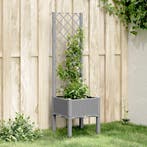 vidaXL Plantenbak met latwerk 40x40x142 cm polypropeen, Verzenden, Nieuw