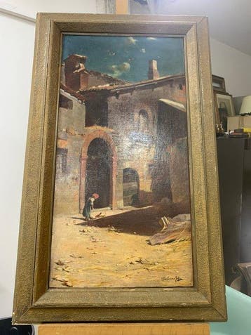 Italiaanse school (XIX) - Paesaggio di paese
