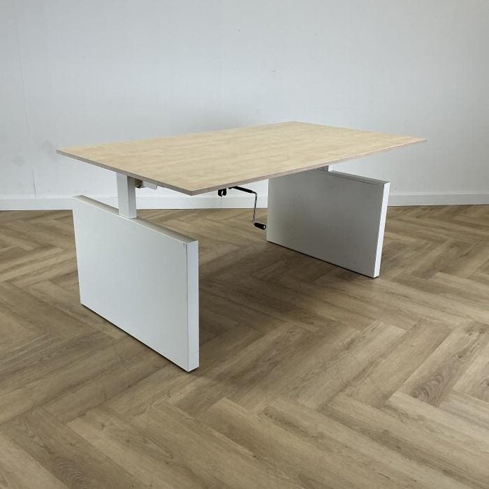 Drentea slingerbureau 160x90 cm, wit - ahorn, Maison & Meubles, Bureaux