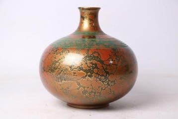 Vase - Bronze - Japon - Nishiki-iro, sandan-suji (Sans prix