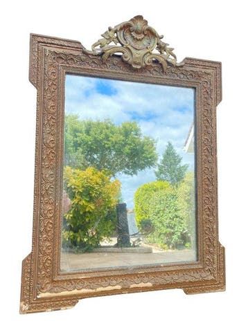 Spiegel - Hout - Napoléon III - H.83cm, Antiek en Kunst