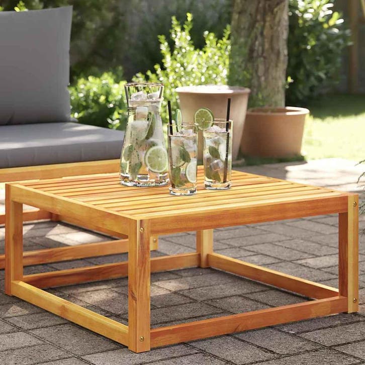 vidaXL Tuintafel 65x65x29 cm massief acaciahout, Tuin en Terras, Tuinsets en Loungesets, Nieuw, Verzenden
