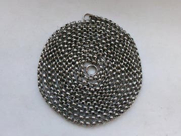 Zilver, Erwtenketting - Halsketting - Art Deco, 150 cm lang