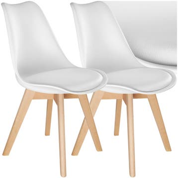 Eetkamerstoelen Frederikke - wit, Set van 2, Huis en Inrichting, Verzenden, Nieuw