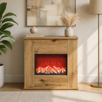 vidaXL Elektrische haard Artisanaal eiken 47 x 18 x 48 cm, Huis en Inrichting, Verzenden, Nieuw