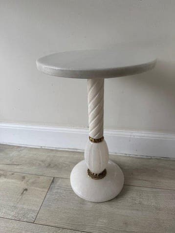 Salontafel - Albast - Alabaster bijzettafel met, Antiek en Kunst