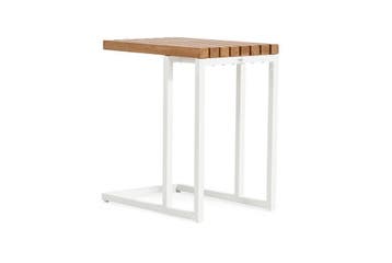 SUNS Savona loungetafel matt white met teak blad 30 x 45 cm, Tuin en Terras, Nieuw