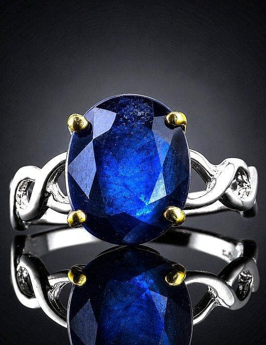 Saffier - Zilver, 925 - Ring - Infinity Design, Antiek en Kunst, Curiosa en Brocante